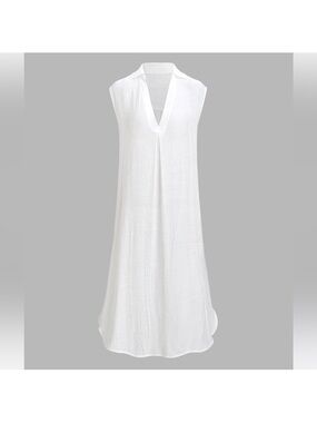 Cupshe Elegant White Sheer Beach Dress
